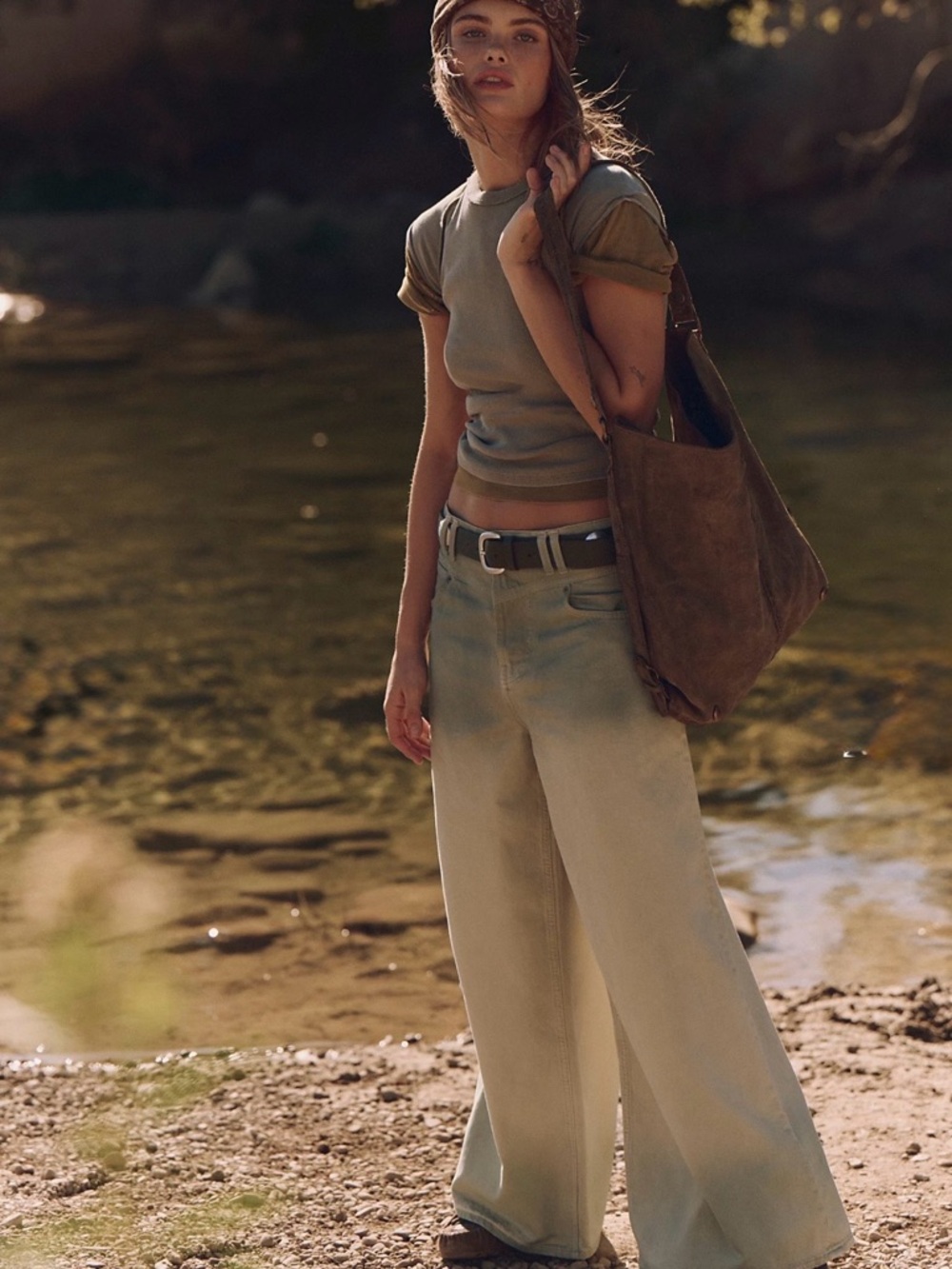 We The Free Give and Take Baggy Wide-Leg Jeans in Key Lime